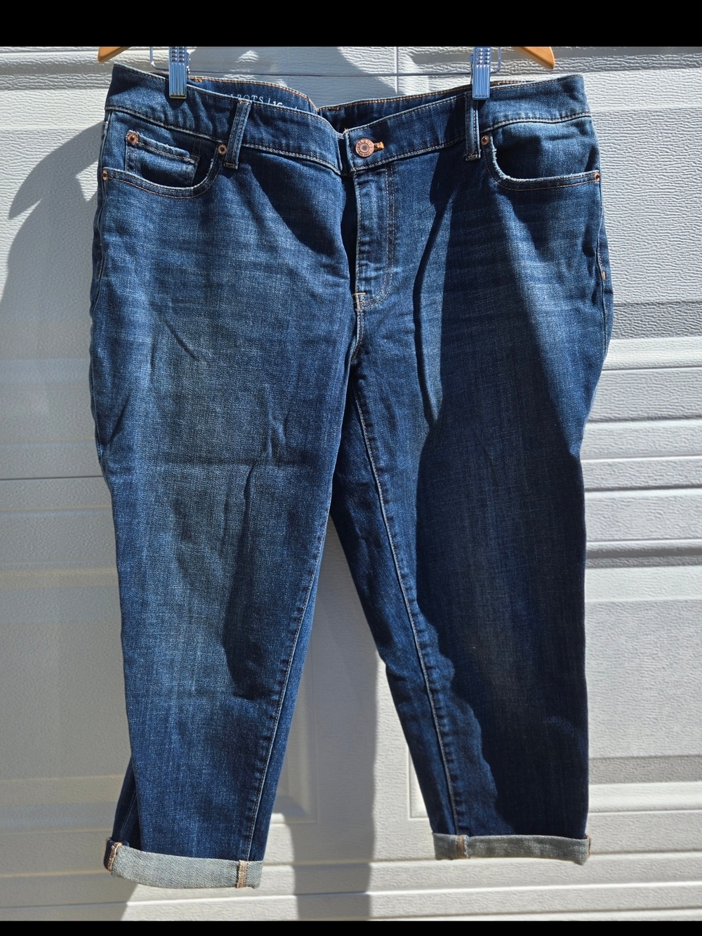 Talbots Women's Medium-Dark Blue Girlfriend Jeans